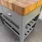 Solid Wood Top Butchers Block Kitchen Island Storm Grey RRP £799