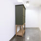 Solid Wood Modern Cuboard in Farmhouse Style, Olive Green RRP £995
