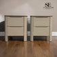 Smoked Oak & Painted Bedside Tables Otto Range From Oak Furnitureland RRP £538