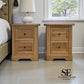 Set of 2 Natural Solid Oak Bedside Tables Brennan Range From Oak Furnitureland RRP £658