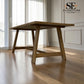 Solid Oak & Quality Oak Veneer 6 Seater Trestle Dining Table with Whitewash Finished, Inglesham Range RRP £699