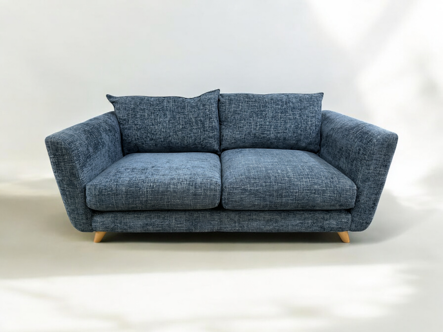 OAK FURNITURELAND DENIM FABRIC 3 SEATER SOFA DALBY RANGE RRP £1749