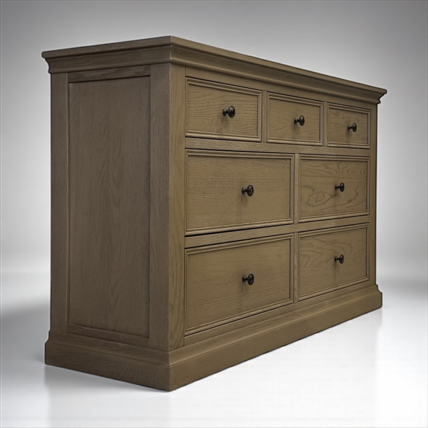 Weathered Oak 7 Drawer Chest, Burleigh Range From Oak Furnitureland RRP £759