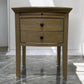 Cotswold Company Solid Smoked Oak 2 Drawer Bow Fronted Bedside Table With Pull-out Tray RRP £299