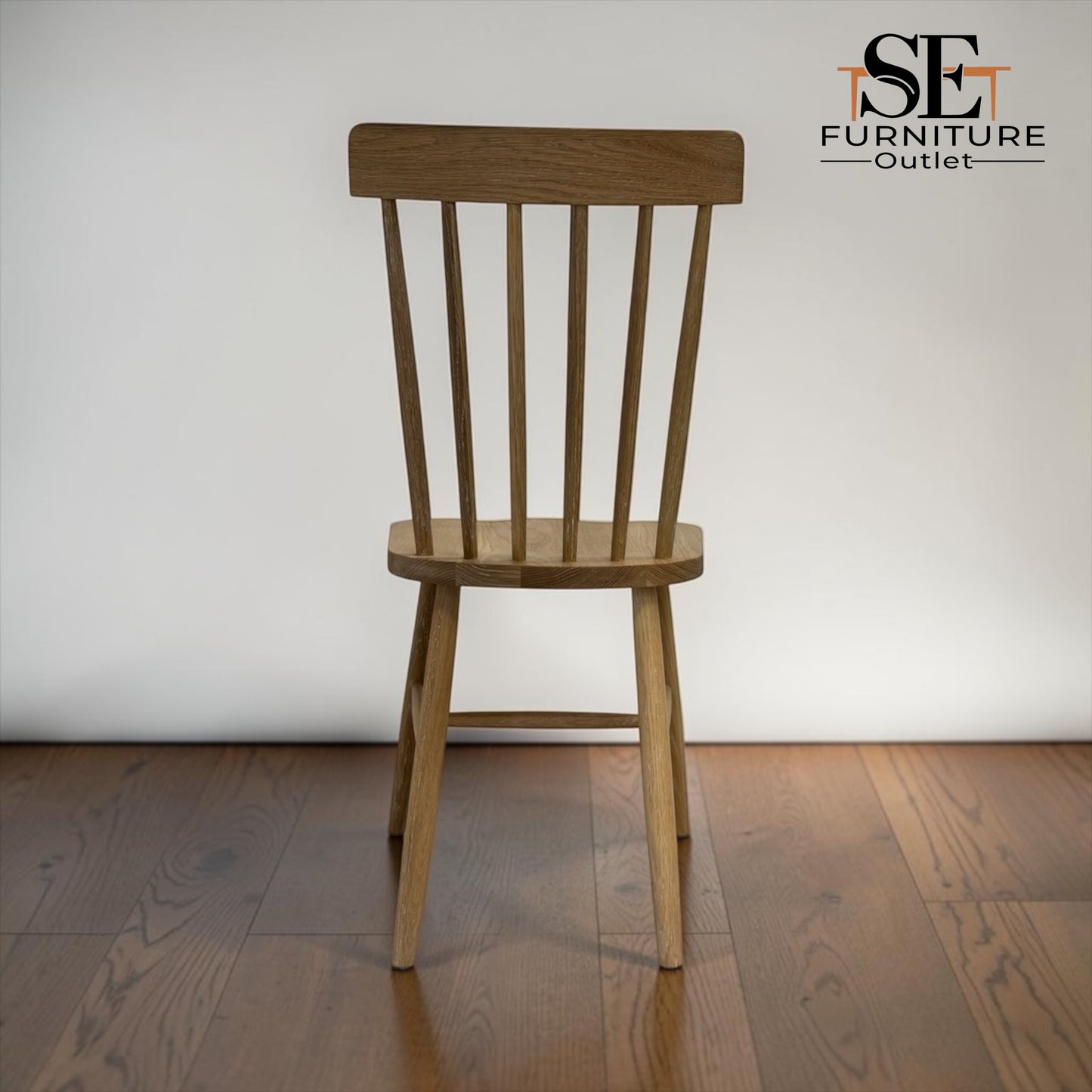 Set of 6 Solid Whitewashed Oak Spindleback Chairs, Inglesham Range RRP £1020