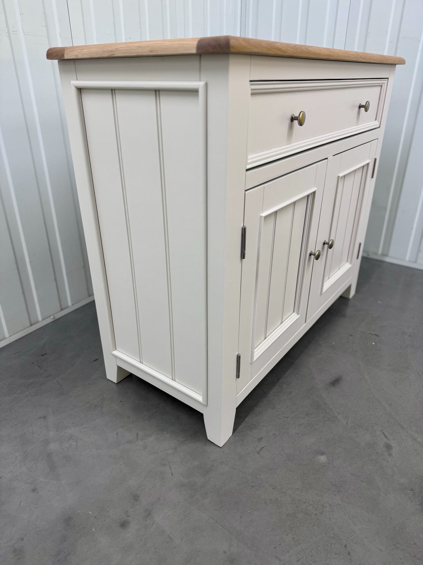 Oak & White Painted Small Sideboard RRP £479 (No Veneer, MDF Or Chipboard Used)