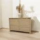 Oak Furnitureland Solid Washed Oak Small Sideboard with Brass Coloured Accent RRP £649