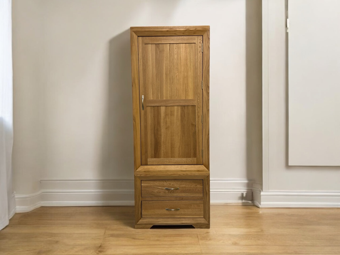 Oak Furnitureland Natural Solid Oak Slim Kitchen Larder Bevel Range RRP £1049