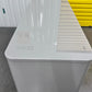 SCS Vidal Grey High gloss Sideboard With Brushed Steel Legs & Glass Top RRP £779