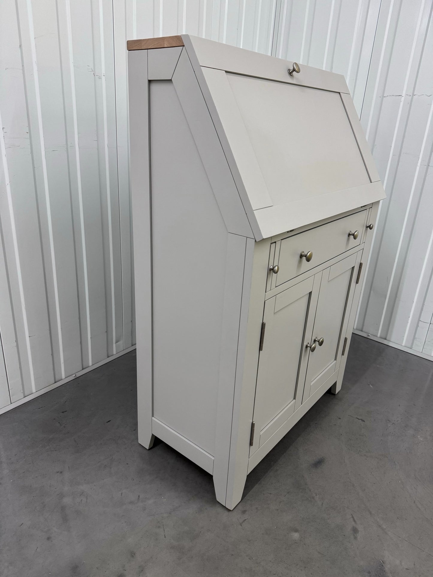 Cotswold Company WhiteWash Oak Top & Grey Painted Writing Bereau RRP £799