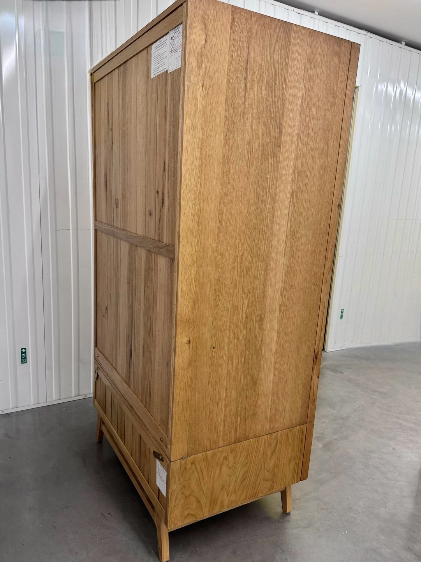 Oak Furnitureland Natural Solid Oak Double Wardrobe Ellipse Range RRP £899