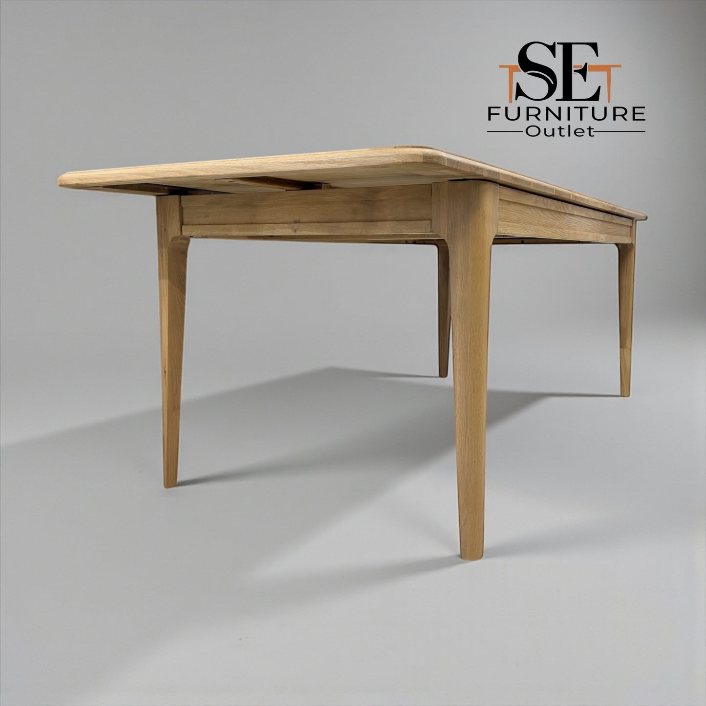 Light Natural Solid Oak Extending Dining Table, 6 to 8 Seater Newton Range From Oak Furnitureland RRP £869
