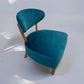 Sea Green Velvet Fabric Casual Chair With Solid Oak Frame RRP £589