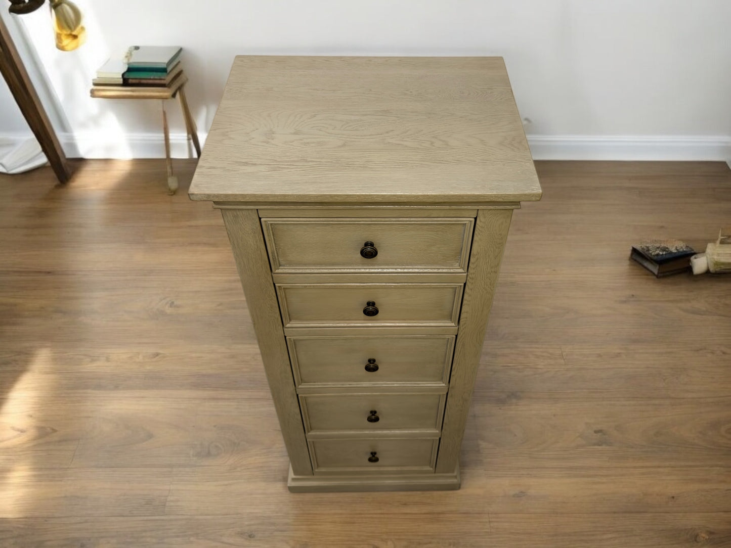 Oak Furnitureland Weathered Oak 5 Drawer Tallboy Burleigh Range RRP £569