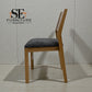 Set of 6 Natural Oak Dining Chairs with Grey Crushed Seat Pads, Ellison Range from Oak Furnitureland, RRP £200 Each.