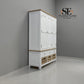 Solid Oak Top & Solid Wood Frames Triple Larder, Chester Pure White Range RRP £1999