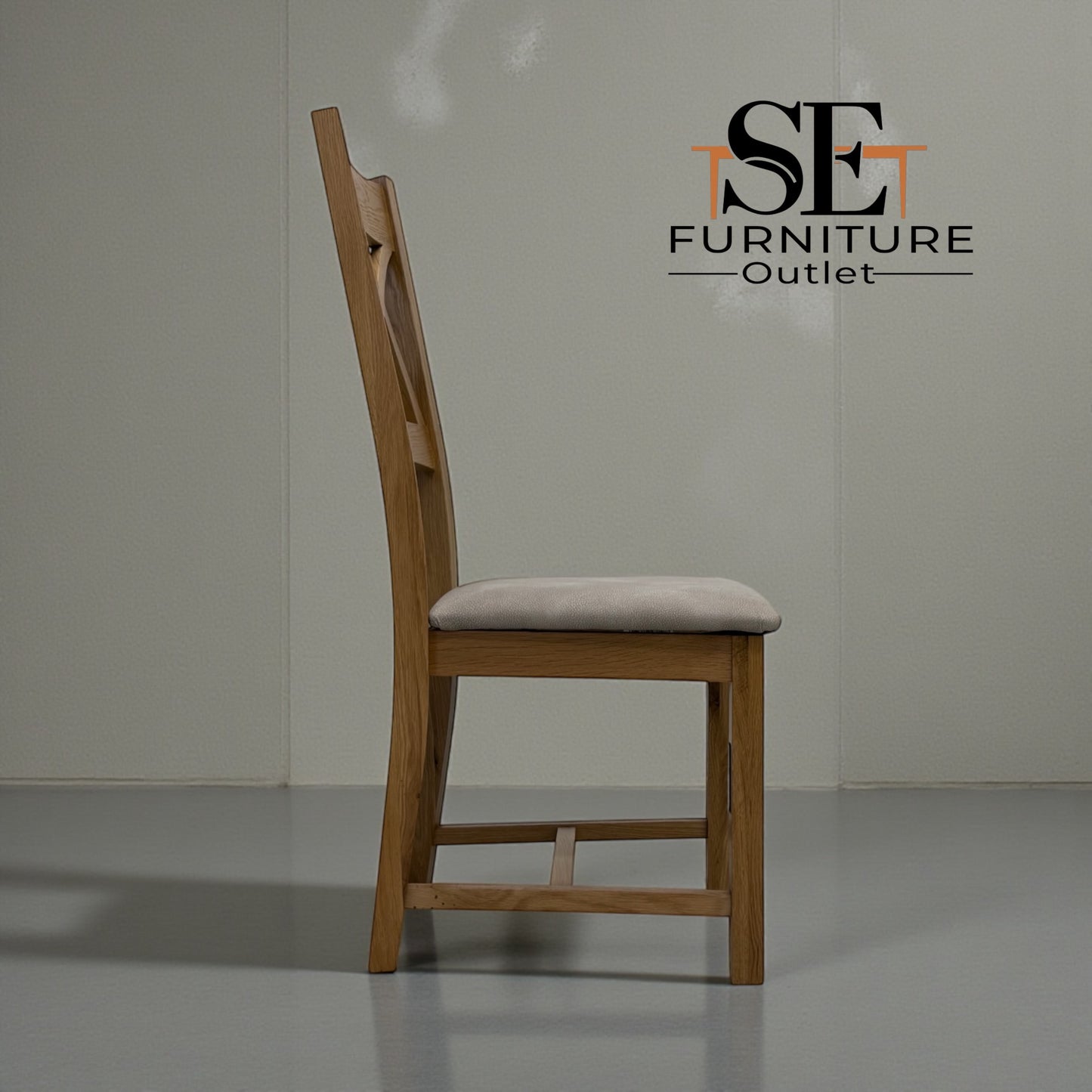 Set of 4 Natural Oak Dining Chairs, Cross Back Range From Oak Furnitureland RRP £200 Each