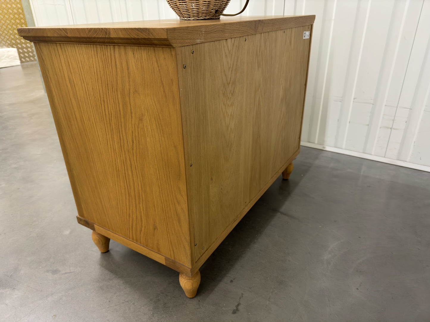 Solid Mellow Oak Large 3 Drawer Bedside Table