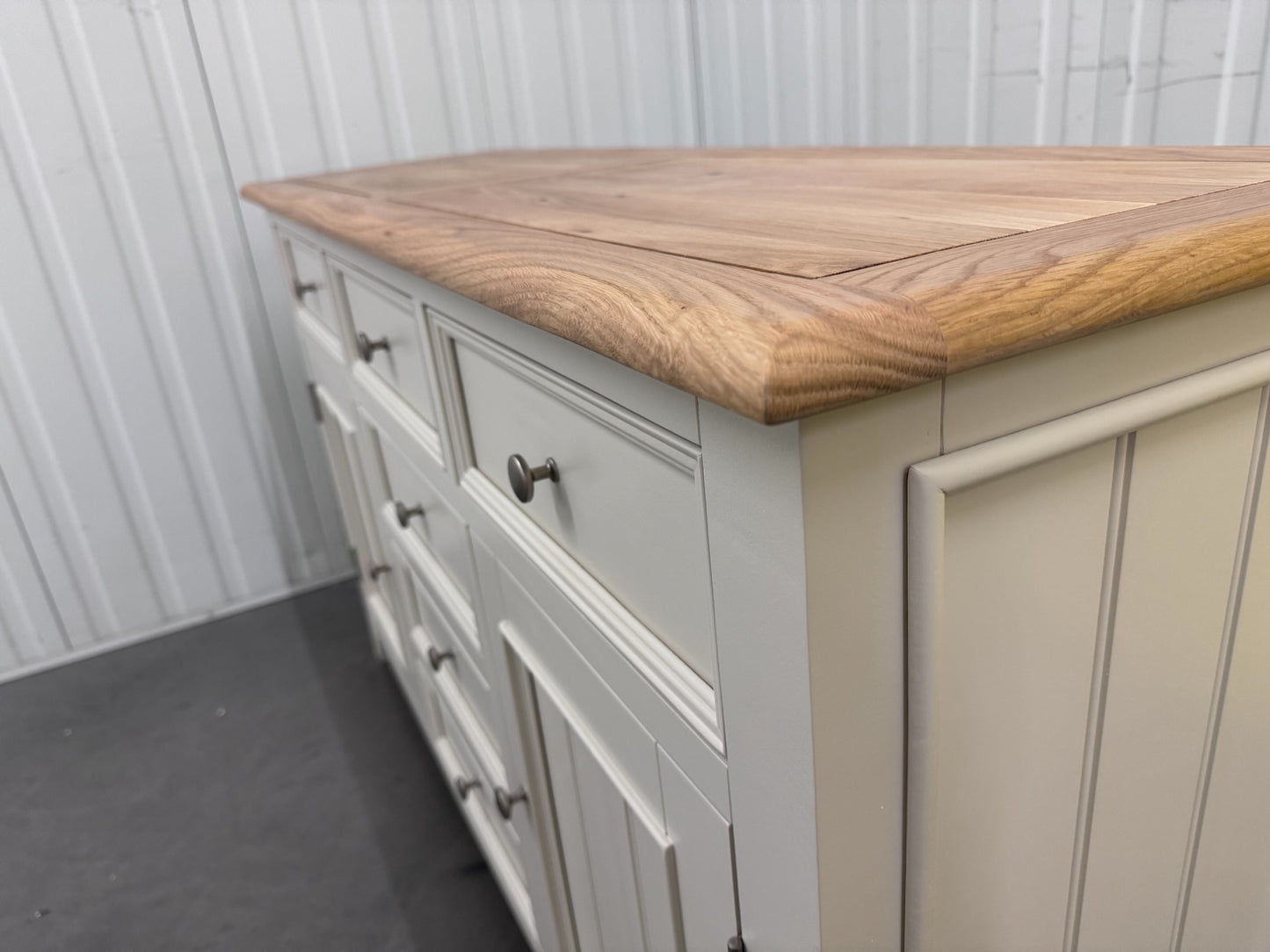 Solid Oak & White Painted Sideboard RRP £649 (No Veneer, MDF Or Chipboard Used)