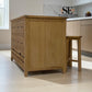 Whitewashed Finish Solid Oak & Oak Veneer Breakfast Bar Island & Stools Set, Inglesham Range, RRP £1250