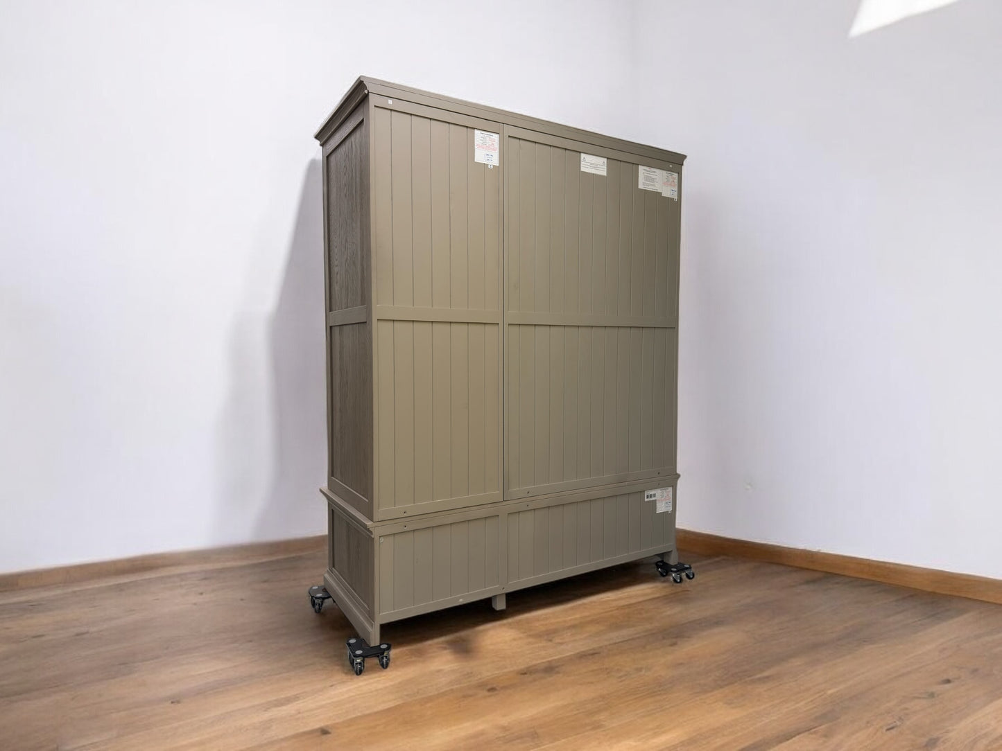 Oak Furnitureland Weathered Oak Triple Wardrobe with Tie Rack & Glass Mirror, Burleigh Range RRP £1649