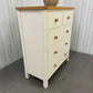 Cotswold Company Oak Top & Cream Painted 5 Drawer Chest