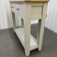 White Wax Finished Oak Top & Dove Grey Painted Console Table