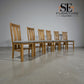 Set of 6 Arched Back Natural Oak Dining Chairs, From Oak Furnitureland RRP £200 Each