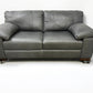 Oak Furnitureland Luxurious Italian Caruso Slate Leather Sofa Matera Range RRP £2299