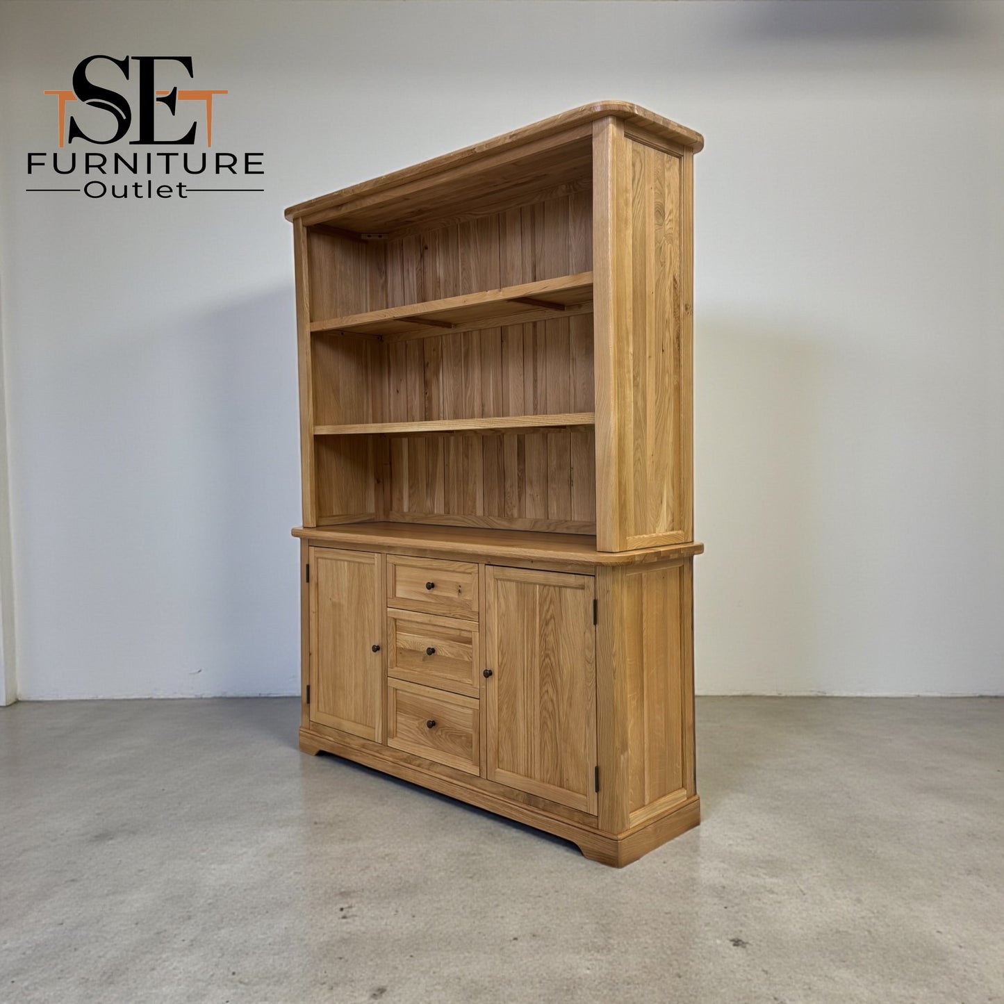 Natural Solid Oak Large Dresser, Brennan Range from Oak Furnitureland, RRP £1579