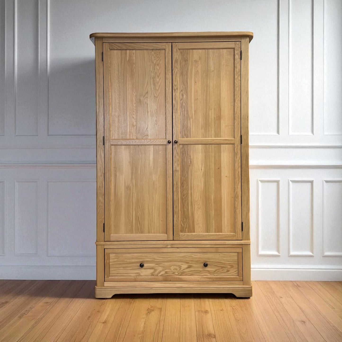 Natural Solid Oak Double Wardrobe Brennan Range From Oak Furnitureland