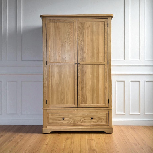 Natural Solid Oak Double Wardrobe Brennan Range From Oak Furnitureland