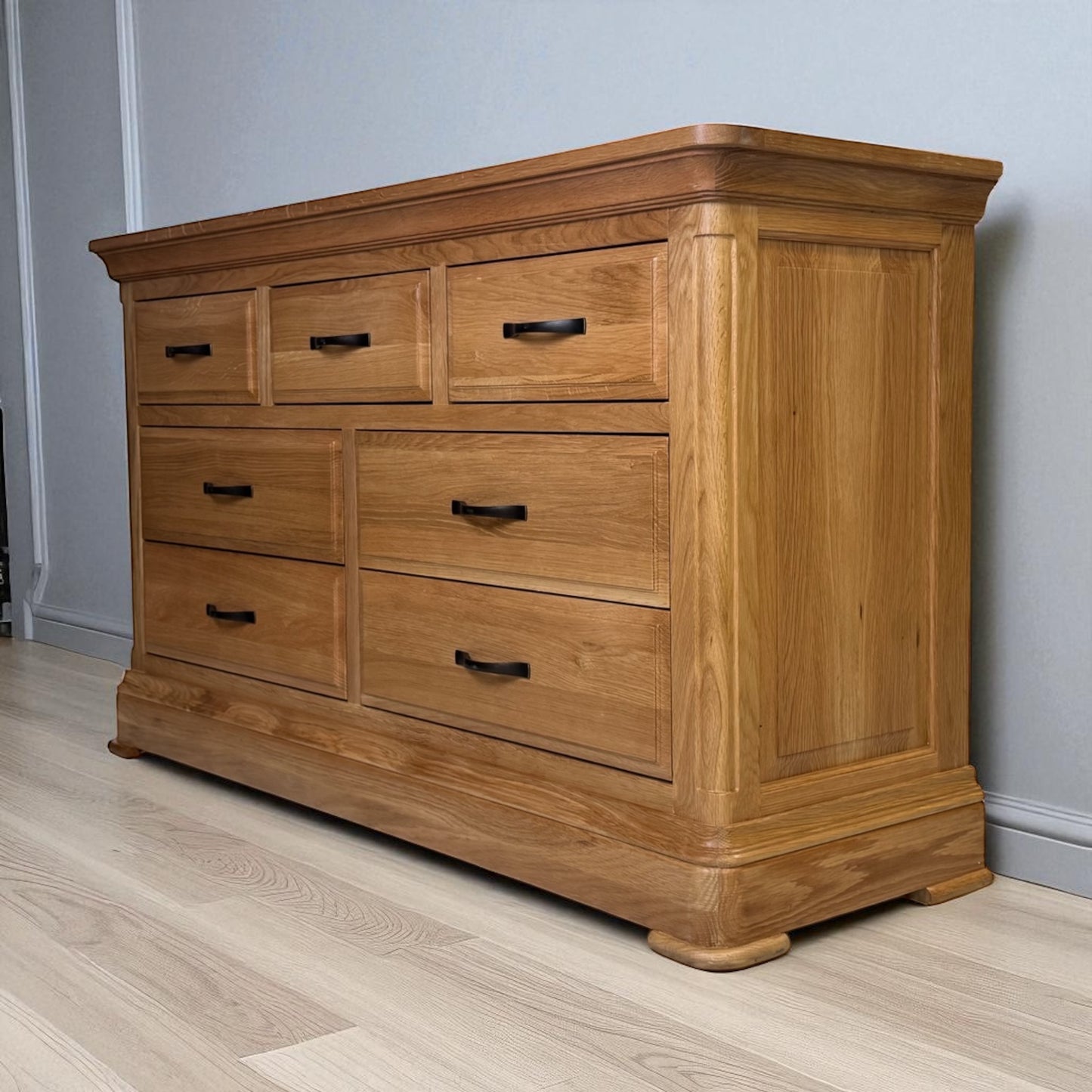 Natural Solid Oak 7 Drawer Chest, Canterbury Range From Oak Furnitureland RRP £669