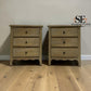 Grey-toned Limewashed Finish Solid Oak & High-Quality Oak Veneer Bedside Tables, Camille Range RRP £799