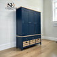 Solid Oak Top & Solid Wood Frames Triple Larder, Chester Midnight Blue Range RRP £1999