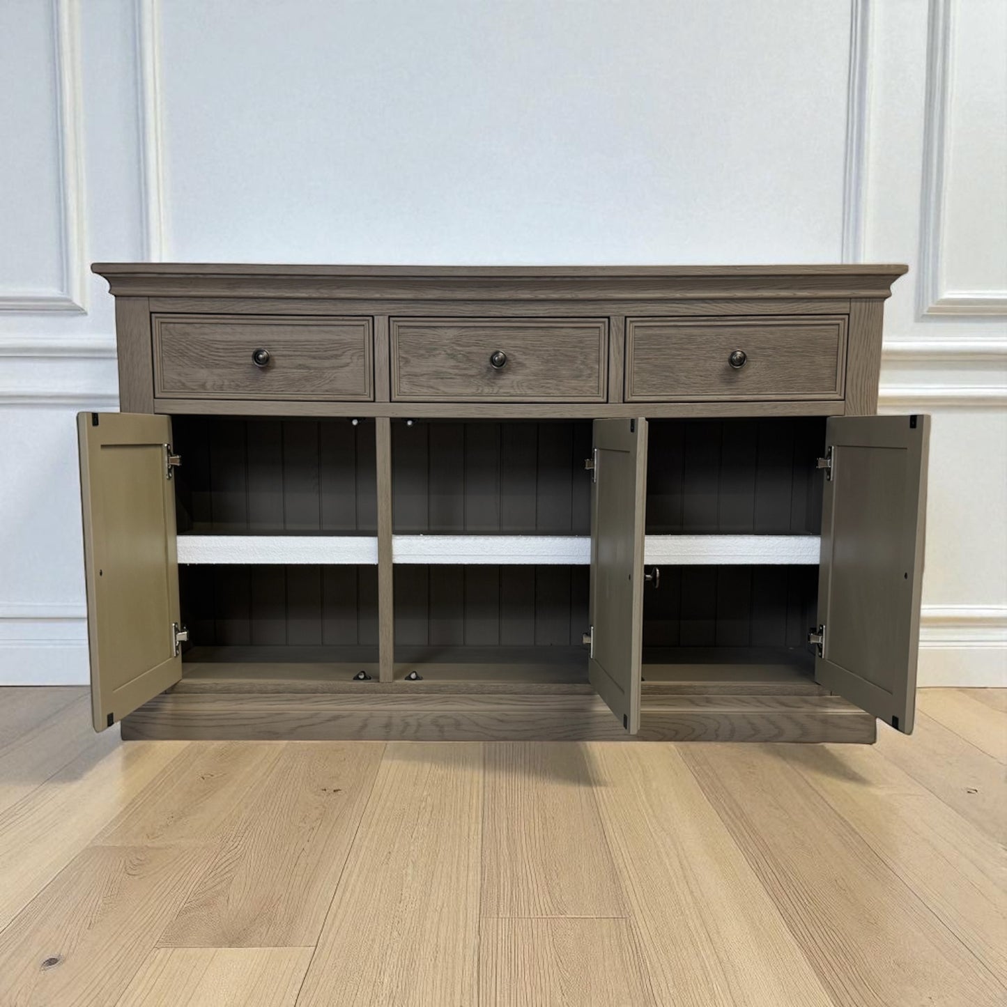 Solid Weathered Oak Large Sideboard Burleigh Range From Oak Furnitureland RRP £749
