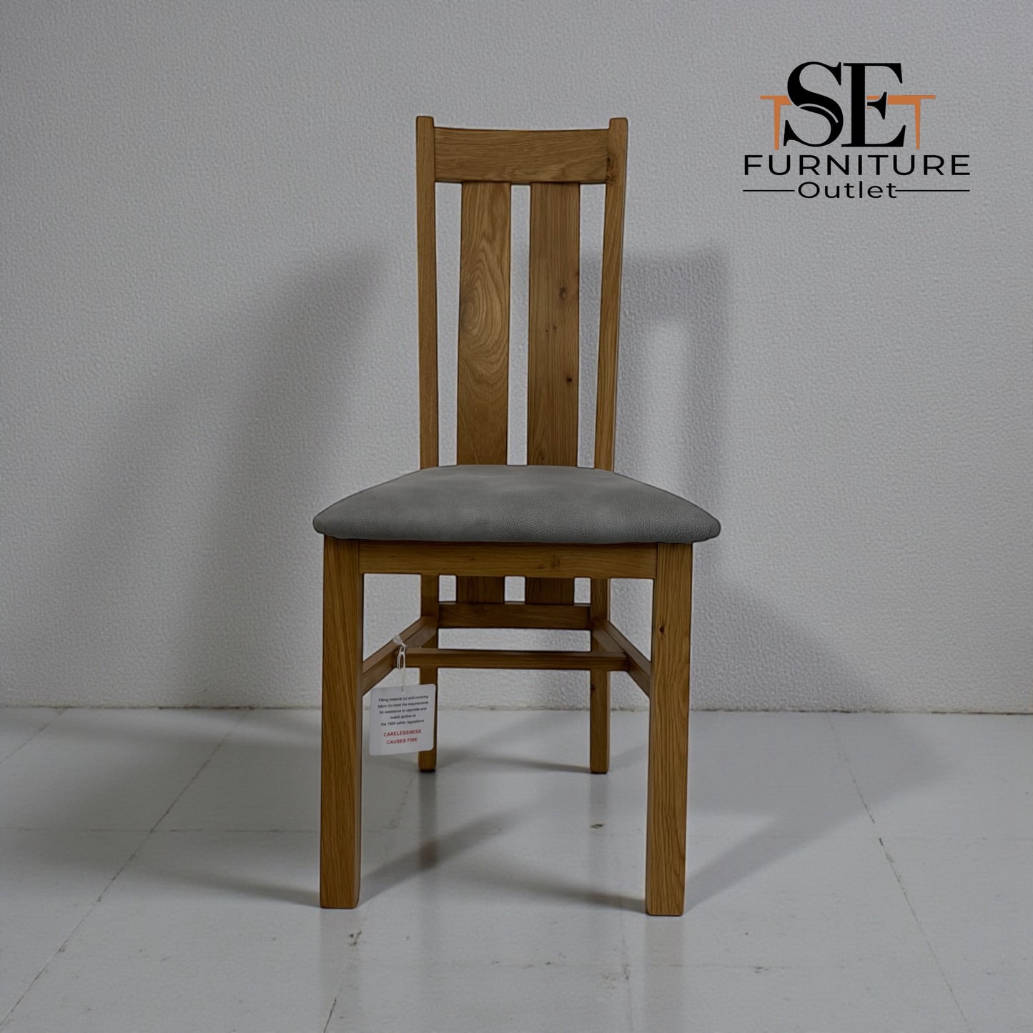 Set of 6 Arched Back Natural Oak Dining Chairs, From Oak Furnitureland RRP £200 Each