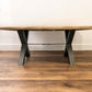 Natural Solid Oak & Metal Legs 8 Seater Living Edge Dining Table, From Oak Furnitureland RRP £999