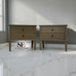 Set of 2 Smoked Solid Oak & Oak Veneer Wide 2 Drawer Bedside Tables, Bibury Smoked Oak Range, RRP £500