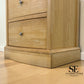 Whitewashed Finish Solid Oak & Oak Veneer Large Tallboy Chest with Soft-Close Drawers