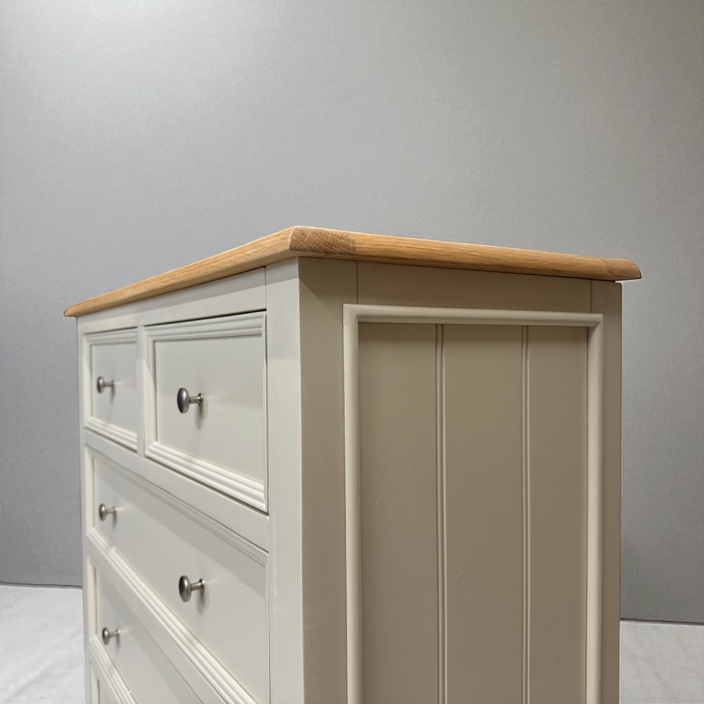 Natural Solid Oak & Painted 5 Drawer Chest, From Oak Furniture Superstore