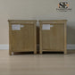 Grey-toned Limewashed Finish Solid Oak & High-Quality Oak Veneer Bedside Tables, Camille Range RRP £799
