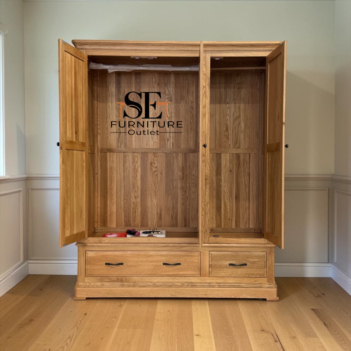 Natural Solid Oak Triple Wardrobe from Canterbury Range by Oak Furnitureland RRP £1699