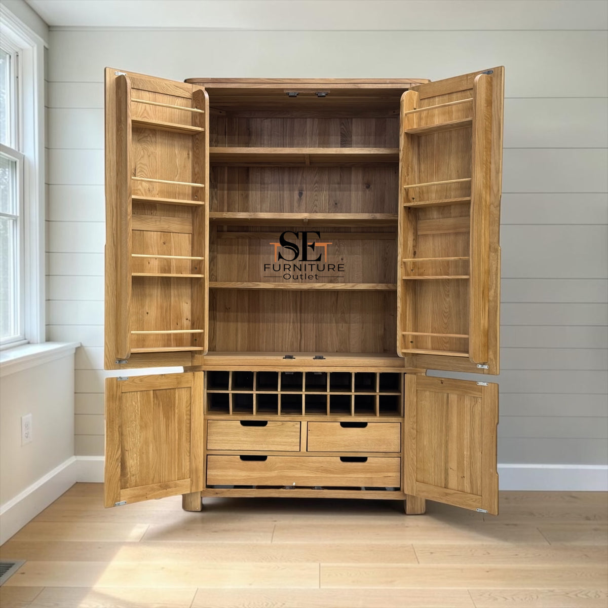 Natural Solid Oak Kitchen Larder Romsey Range From Oak Furnitureland RRP £1479