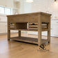 Whitewashed Finish Solid Oak & Oak Veneer Kitchen Island with Marble Top, Inglesham Range RRP £1399