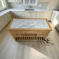 Whitewashed Finish Solid Oak & Oak Veneer Kitchen Island with Marble Top, Inglesham Range RRP £1399