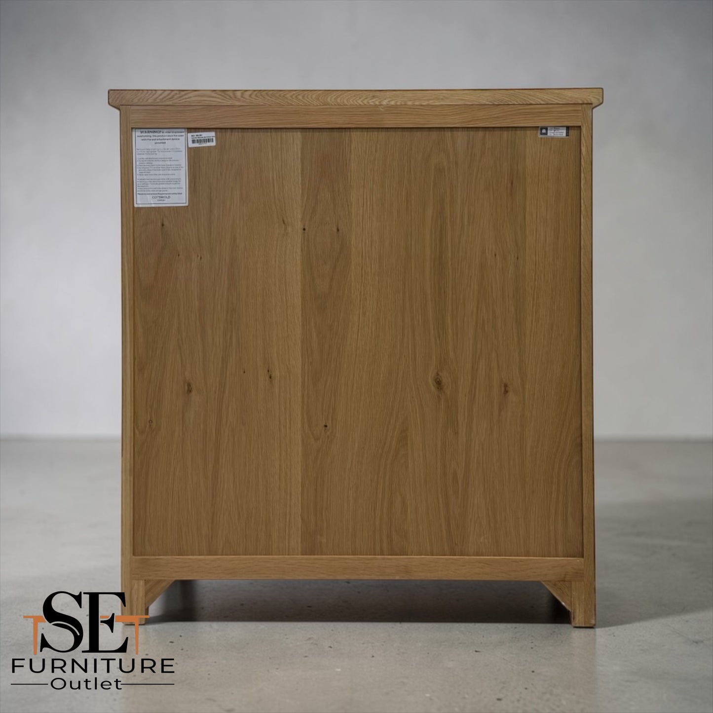 Whitewash Finish Solid Oak & Quality Oak Veneer 5 Drawer Chest, Inglesham Range, RRP £599
