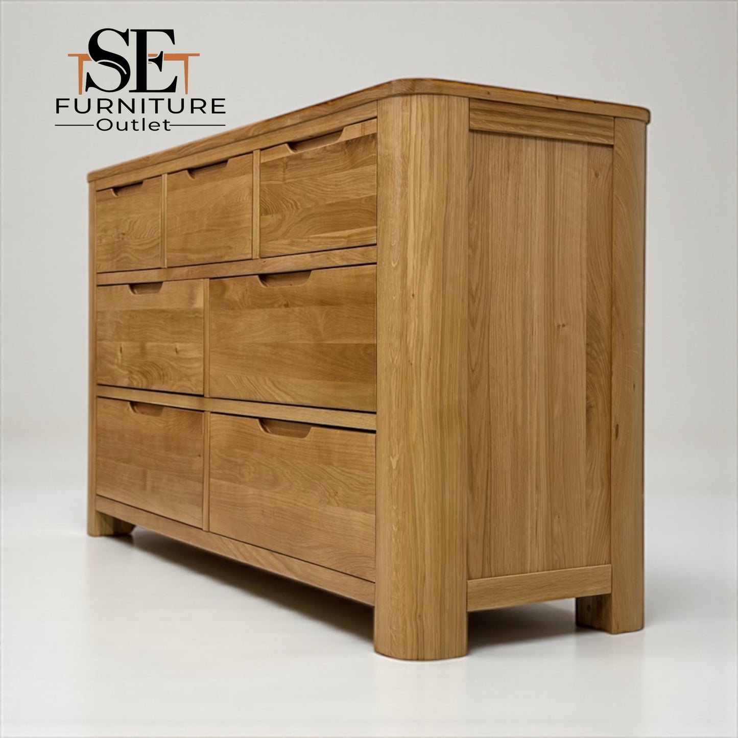 Solid Oak 7 Drawer Chest of Drawers, Romsey Range, From Oak Furnitureland RRP £679