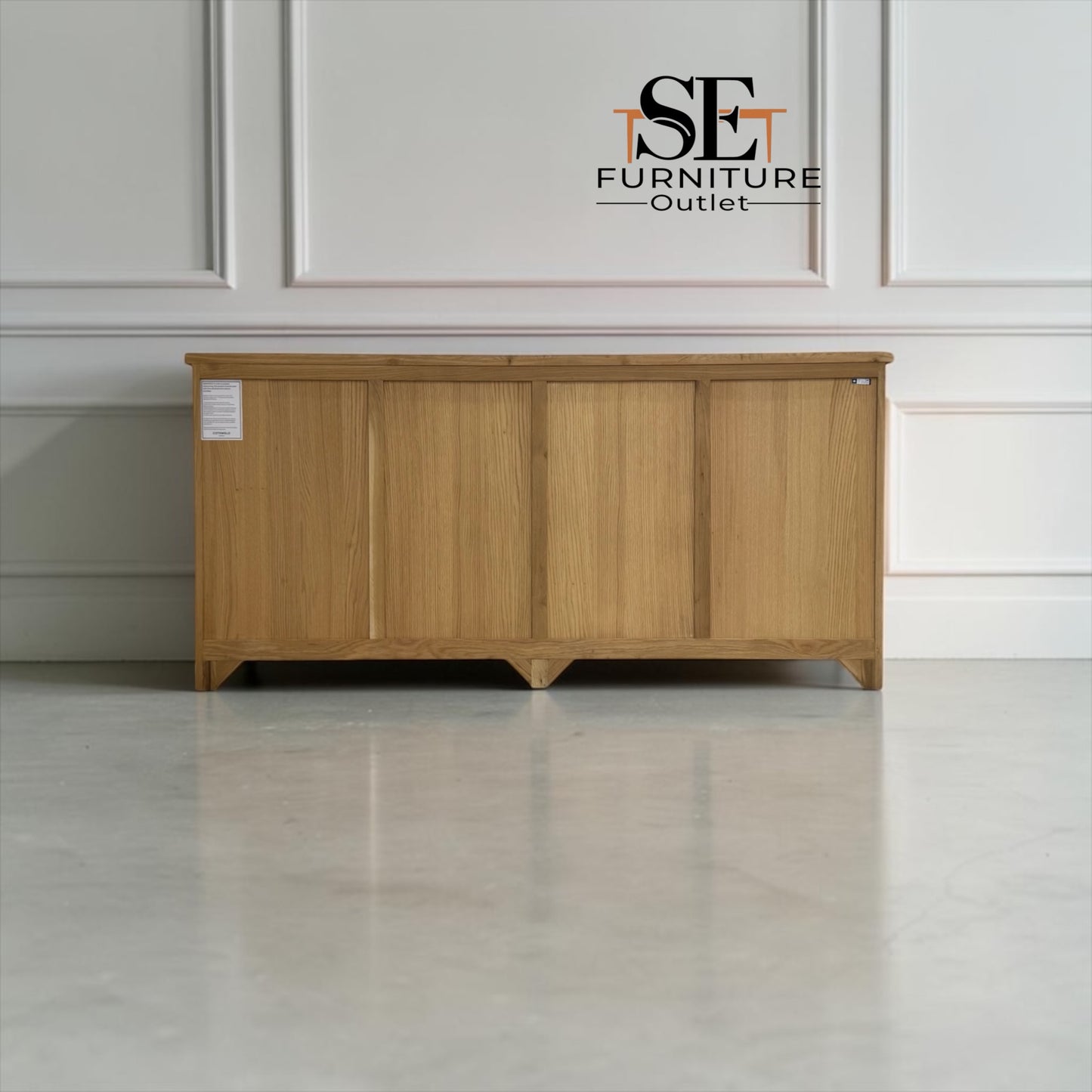 Whitewashed Finish Solid Oak & Oak Veneer Extra Large Sideboard, Inglesham Range RRP £999