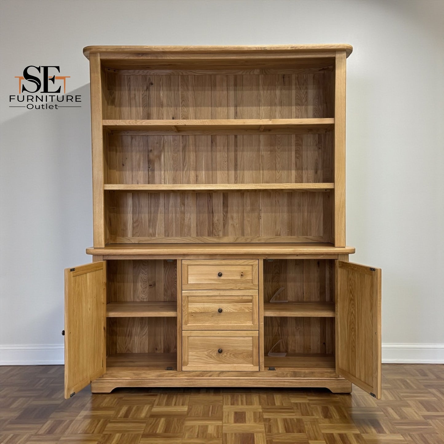 Natural Solid Oak Large Dresser, Brennan Range from Oak Furnitureland, RRP £1579